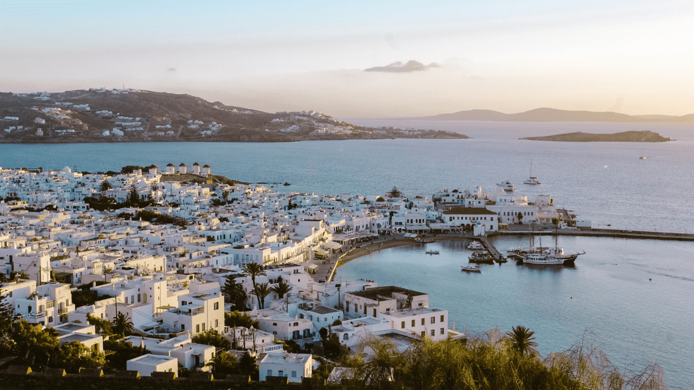vue sur Mykonos Town