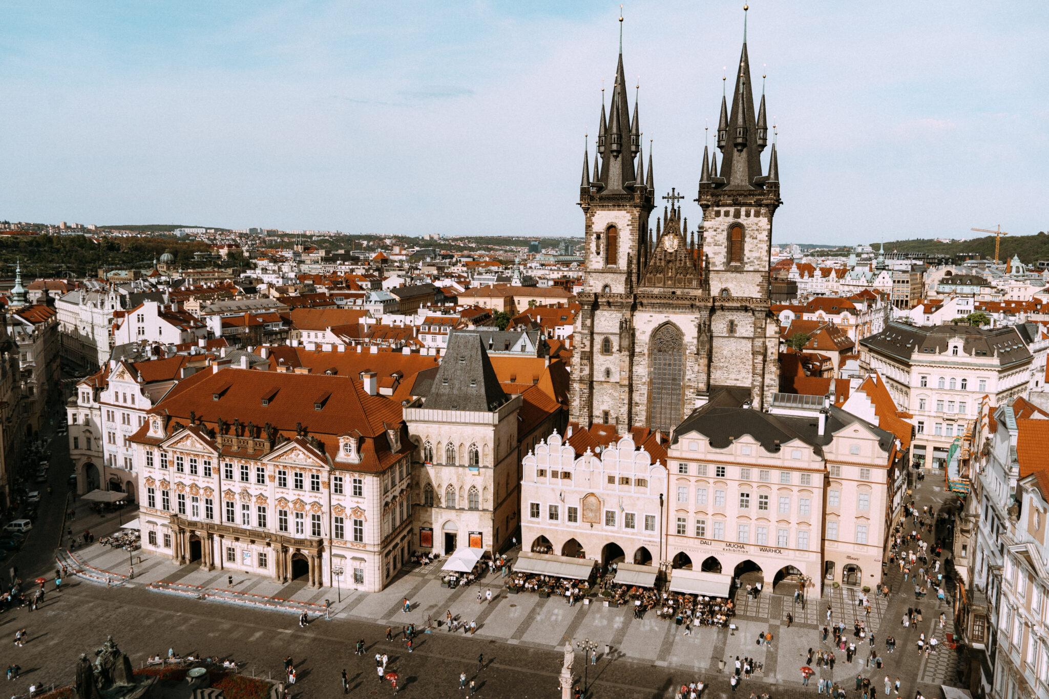 vue panoramique sur la cathédrale de prague république tchèque