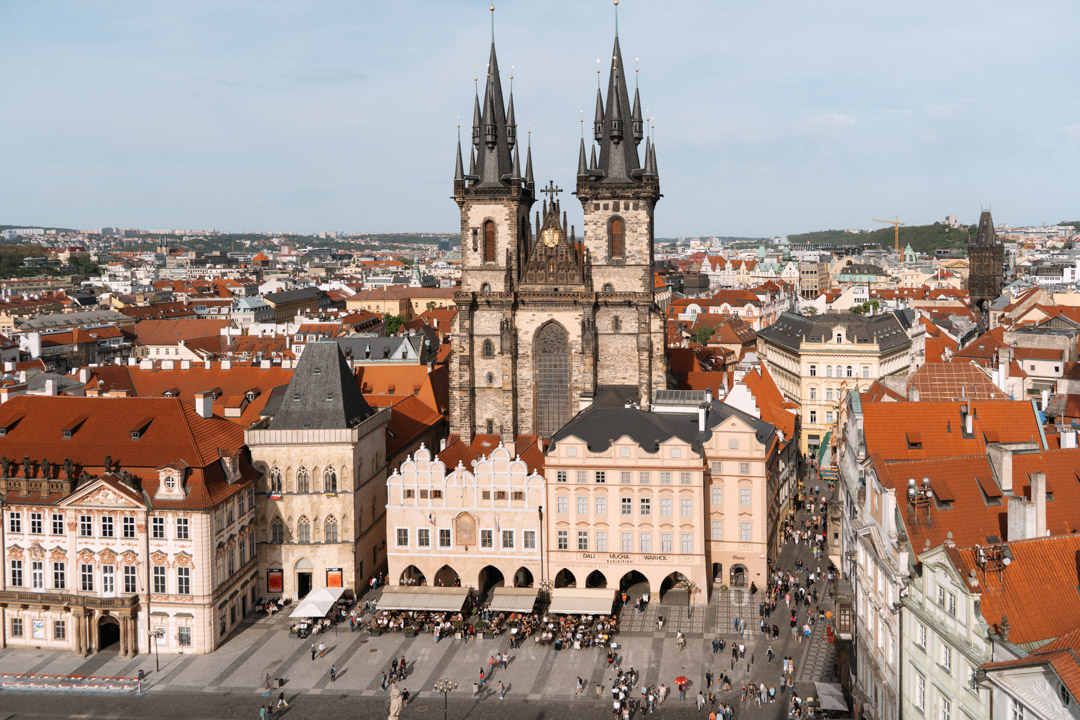 Vue sur le centre historique de Prague en République tchèque